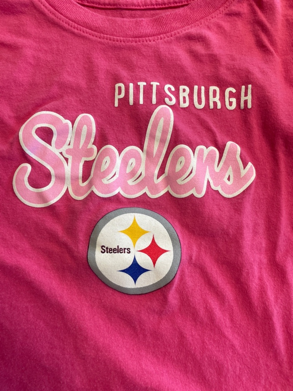 NFL Pittsburgh Steelers Pink Long Sleeve Cotton T-shirt Size 3T - Picture 3 of 4